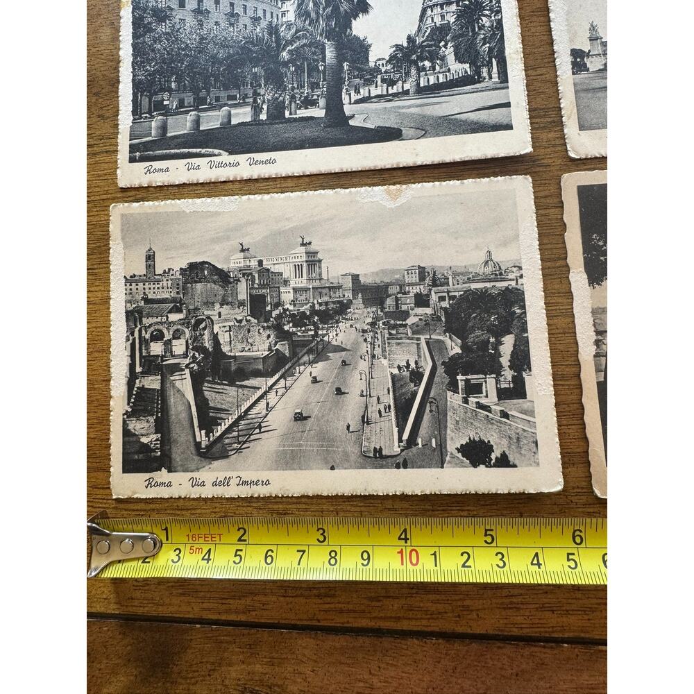 Vintage Rome Italy Postcard Lot of 6 Black White Deckle Edge Unposted - Picture 10 of 16